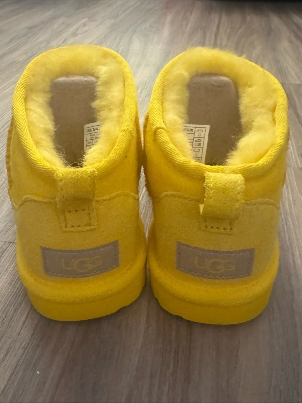 UGG Kids Bright Yellow Suede Slip-On Slippers